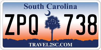 SC license plate ZPQ738
