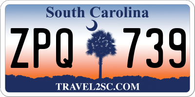 SC license plate ZPQ739