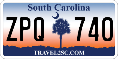 SC license plate ZPQ740