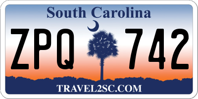 SC license plate ZPQ742
