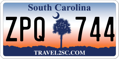 SC license plate ZPQ744