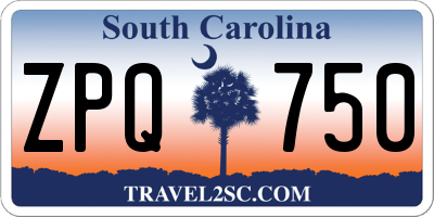 SC license plate ZPQ750