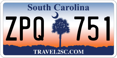 SC license plate ZPQ751