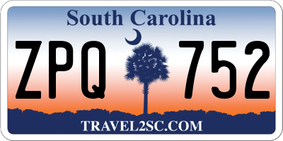 SC license plate ZPQ752