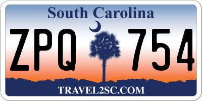 SC license plate ZPQ754