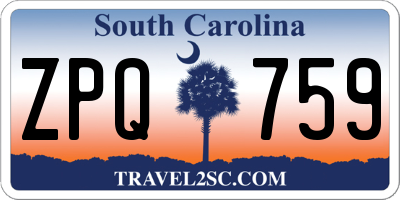 SC license plate ZPQ759