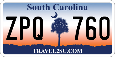 SC license plate ZPQ760