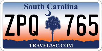 SC license plate ZPQ765