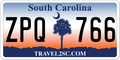 SC license plate ZPQ766