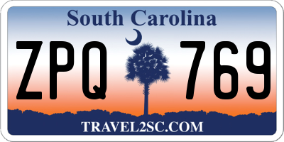 SC license plate ZPQ769