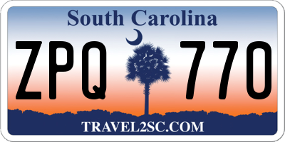 SC license plate ZPQ770