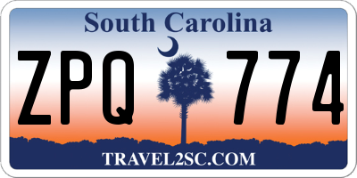 SC license plate ZPQ774