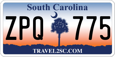 SC license plate ZPQ775