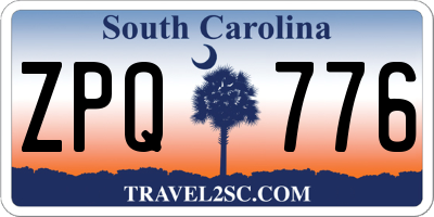 SC license plate ZPQ776