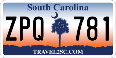 SC license plate ZPQ781