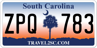 SC license plate ZPQ783