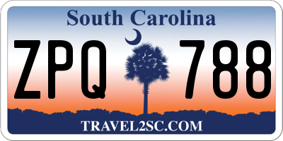 SC license plate ZPQ788