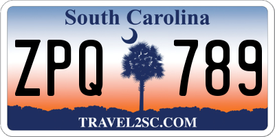 SC license plate ZPQ789