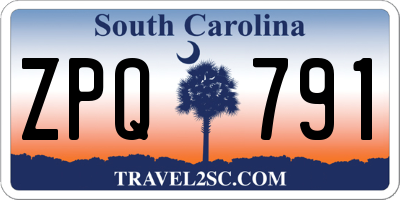 SC license plate ZPQ791