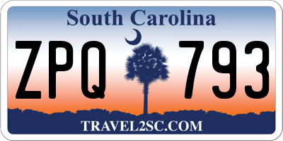SC license plate ZPQ793