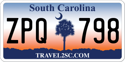 SC license plate ZPQ798