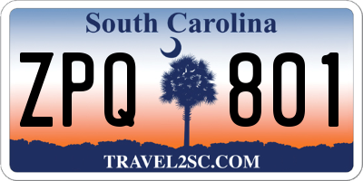 SC license plate ZPQ801