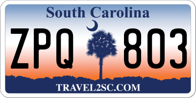 SC license plate ZPQ803