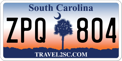 SC license plate ZPQ804