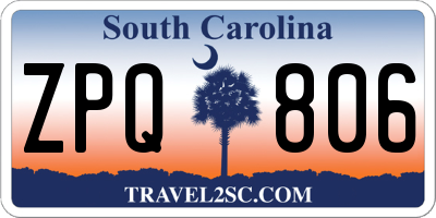 SC license plate ZPQ806