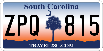 SC license plate ZPQ815