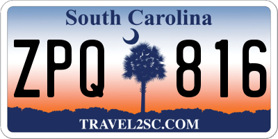 SC license plate ZPQ816