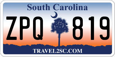 SC license plate ZPQ819
