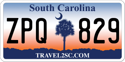 SC license plate ZPQ829