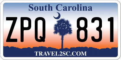 SC license plate ZPQ831