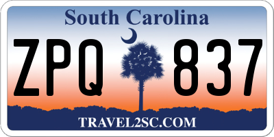 SC license plate ZPQ837