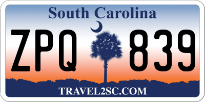 SC license plate ZPQ839
