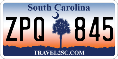 SC license plate ZPQ845