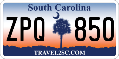 SC license plate ZPQ850