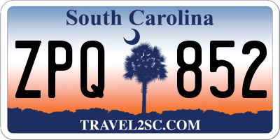SC license plate ZPQ852
