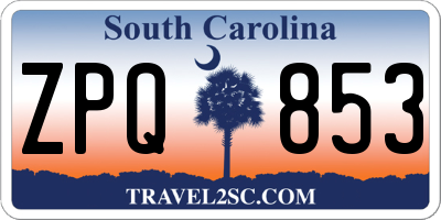SC license plate ZPQ853