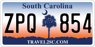 SC license plate ZPQ854