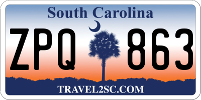 SC license plate ZPQ863
