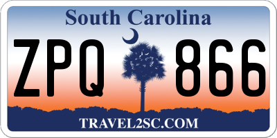 SC license plate ZPQ866