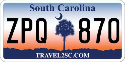 SC license plate ZPQ870