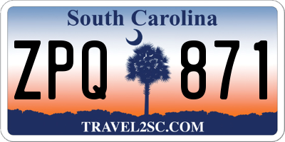 SC license plate ZPQ871