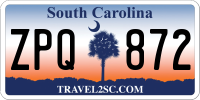 SC license plate ZPQ872