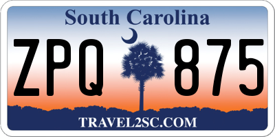 SC license plate ZPQ875