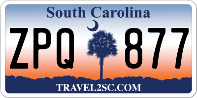SC license plate ZPQ877