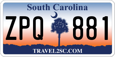 SC license plate ZPQ881