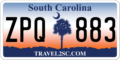SC license plate ZPQ883
